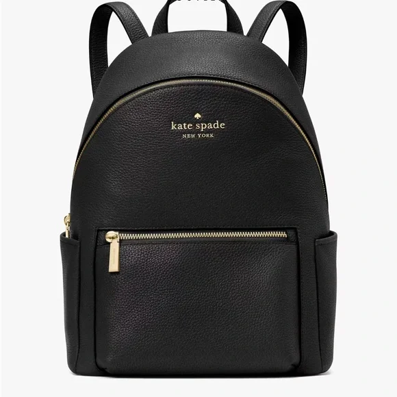 Kate Spade Black Backpack with Gold Accents KATE SPADE CHELSEA NYLON MEDIUM BACKPACK NAVY BLUE TOTE BAG  main image 4